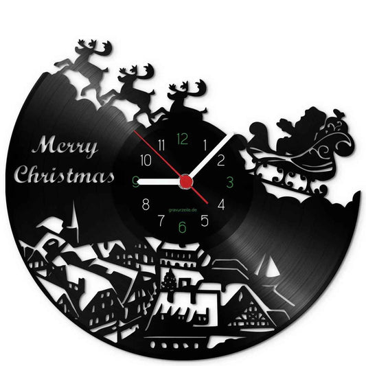 Wanduhr aus Vinyl Santa Claus