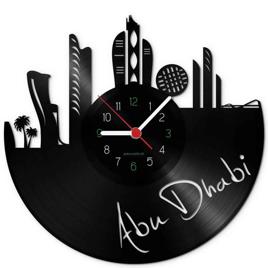Wanduhr aus Vinyl Skyline Abu Dhabi