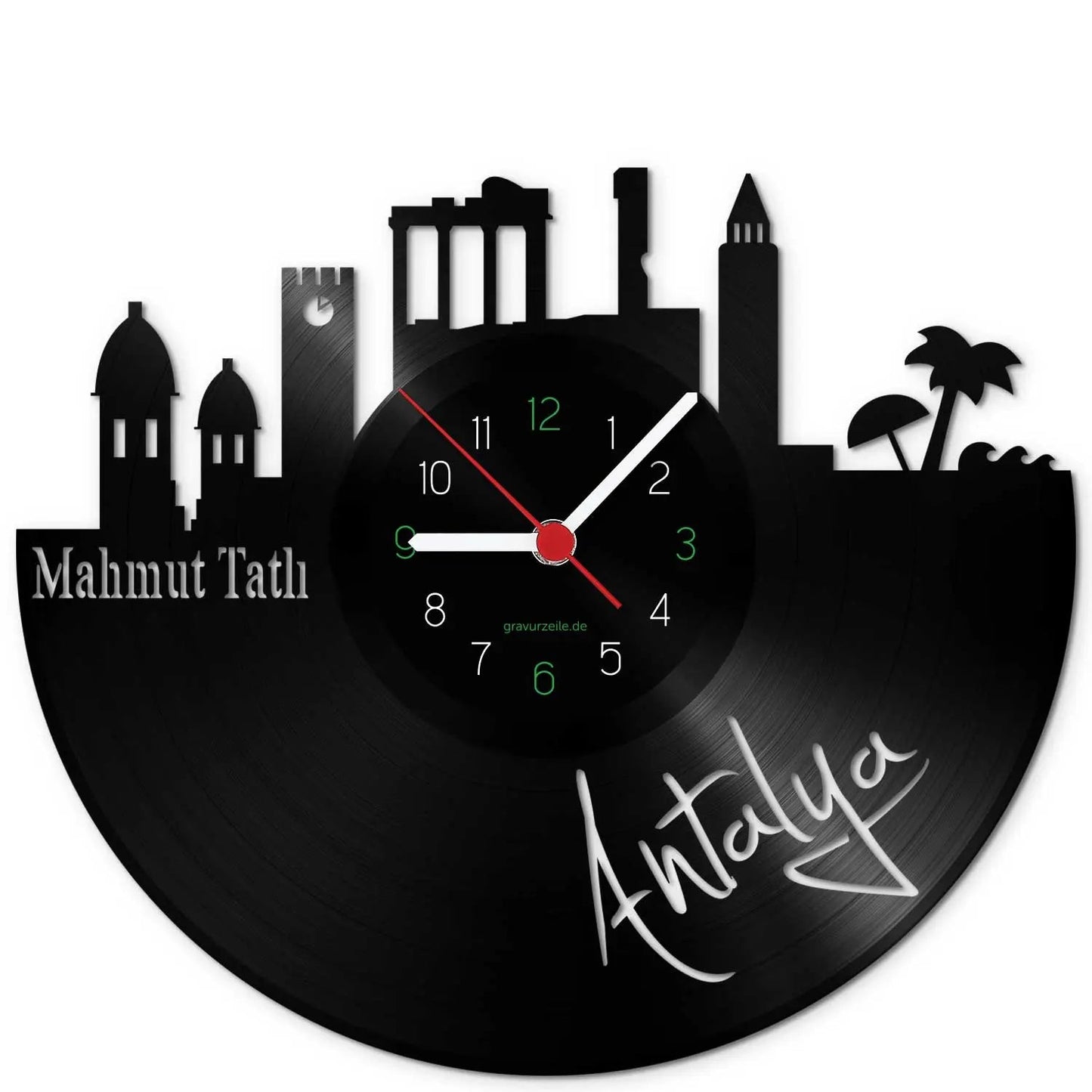 Wanduhr aus Vinyl Skyline Antalya