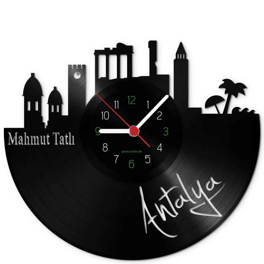 Wanduhr aus Vinyl Skyline Antalya