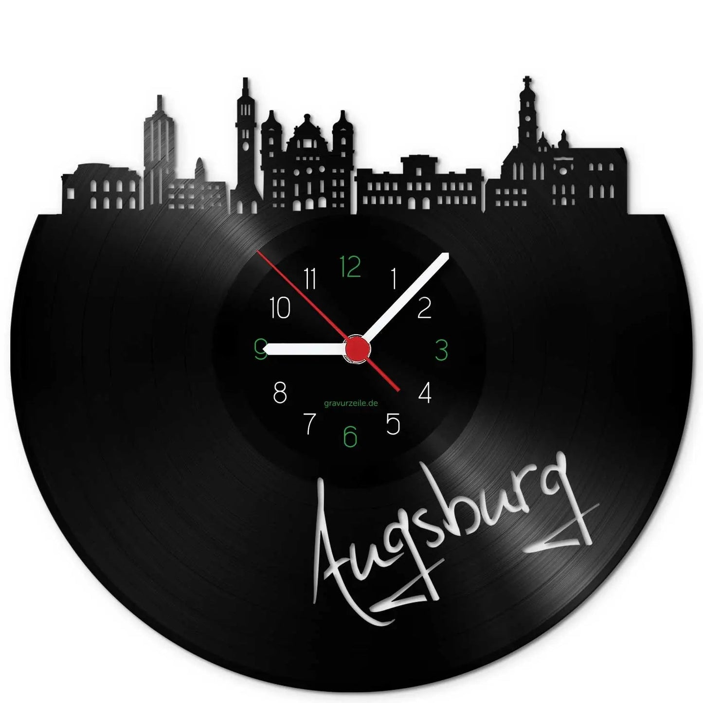 Wanduhr aus Vinyl Skyline Augsburg
