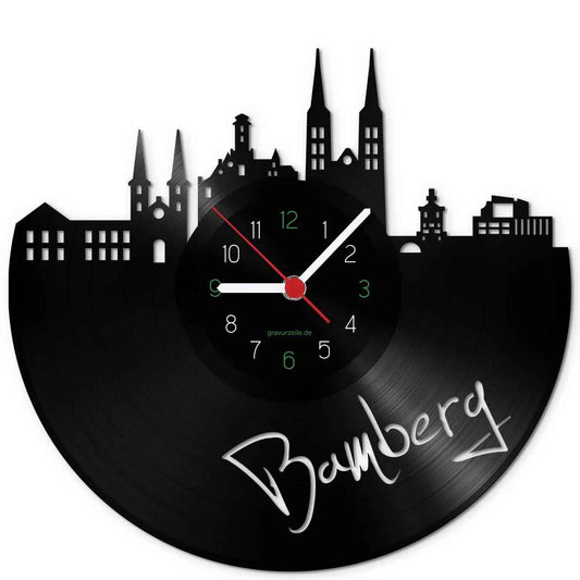 Wanduhr aus Vinyl Skyline Bamberg