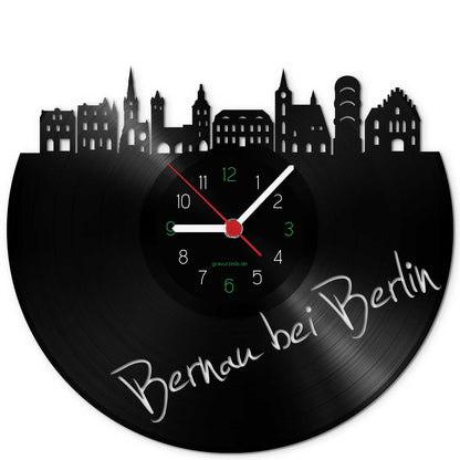 Wanduhr aus Vinyl Skyline Bernau bei Berlin