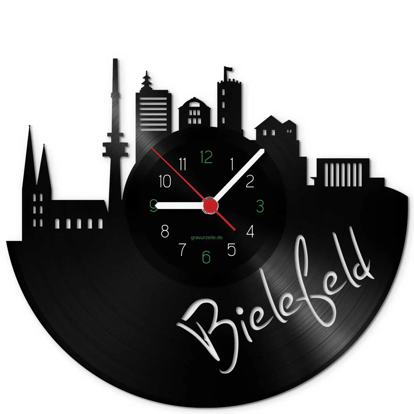 Wanduhr aus Vinyl Skyline Bielefeld