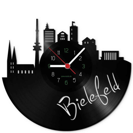 Wanduhr aus Vinyl Skyline Bielefeld