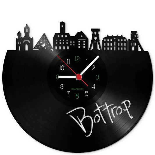 Wanduhr aus Vinyl Skyline Bottrop