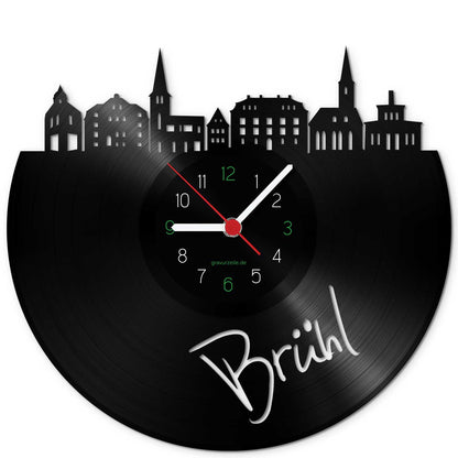 Wanduhr aus Vinyl Skyline Brühl