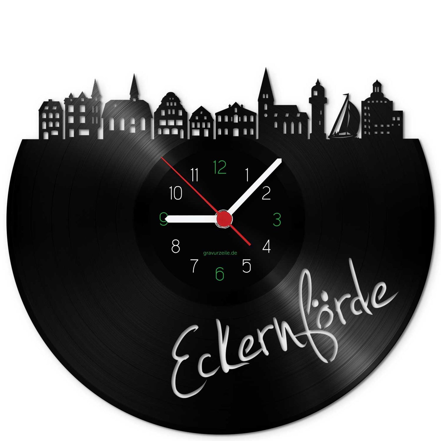 Wanduhr aus Vinyl Skyline Eckernförde