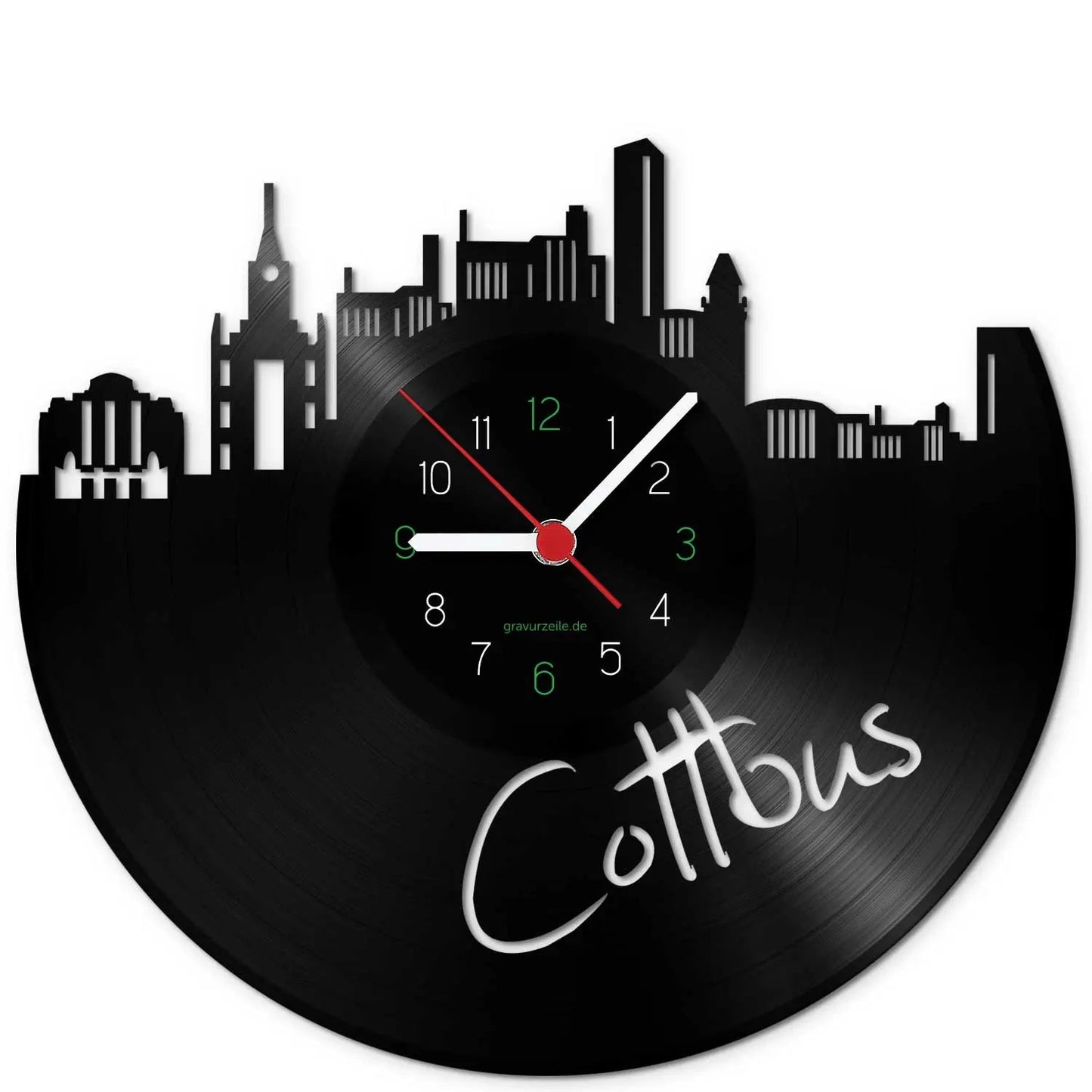 Wanduhr aus Vinyl Skyline Cottbus