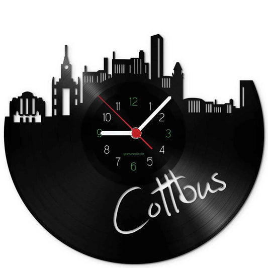 Wanduhr aus Vinyl Skyline Cottbus