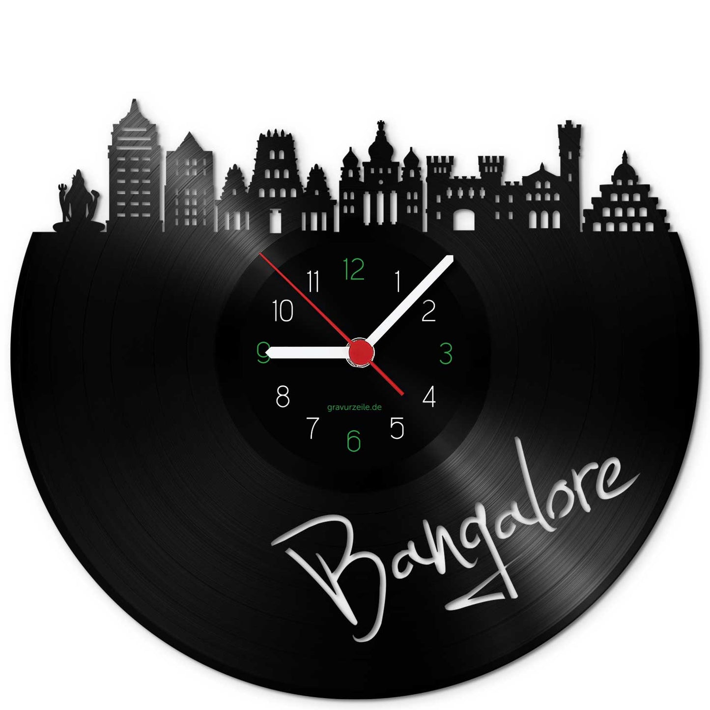 Wanduhr aus Vinyl Skyline Bangalore