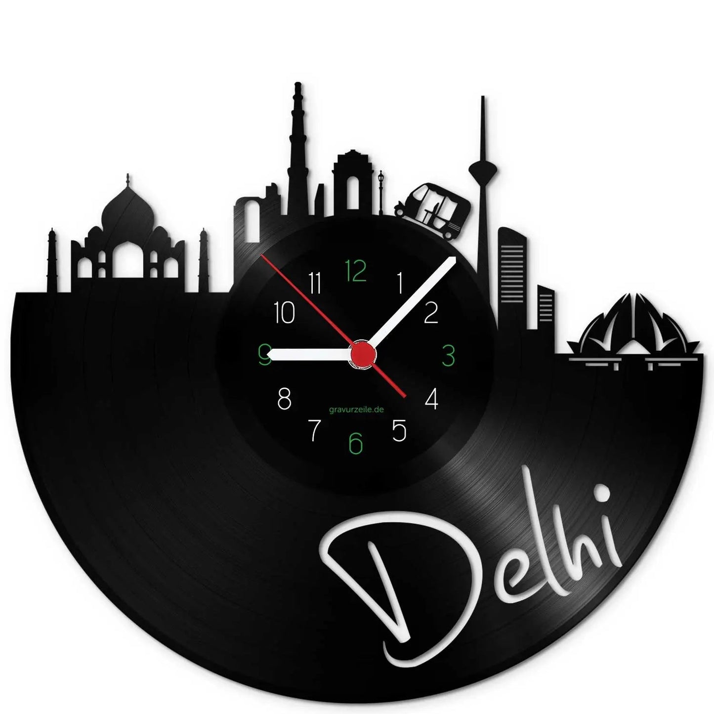 Wanduhr aus Vinyl Skyline Delhi