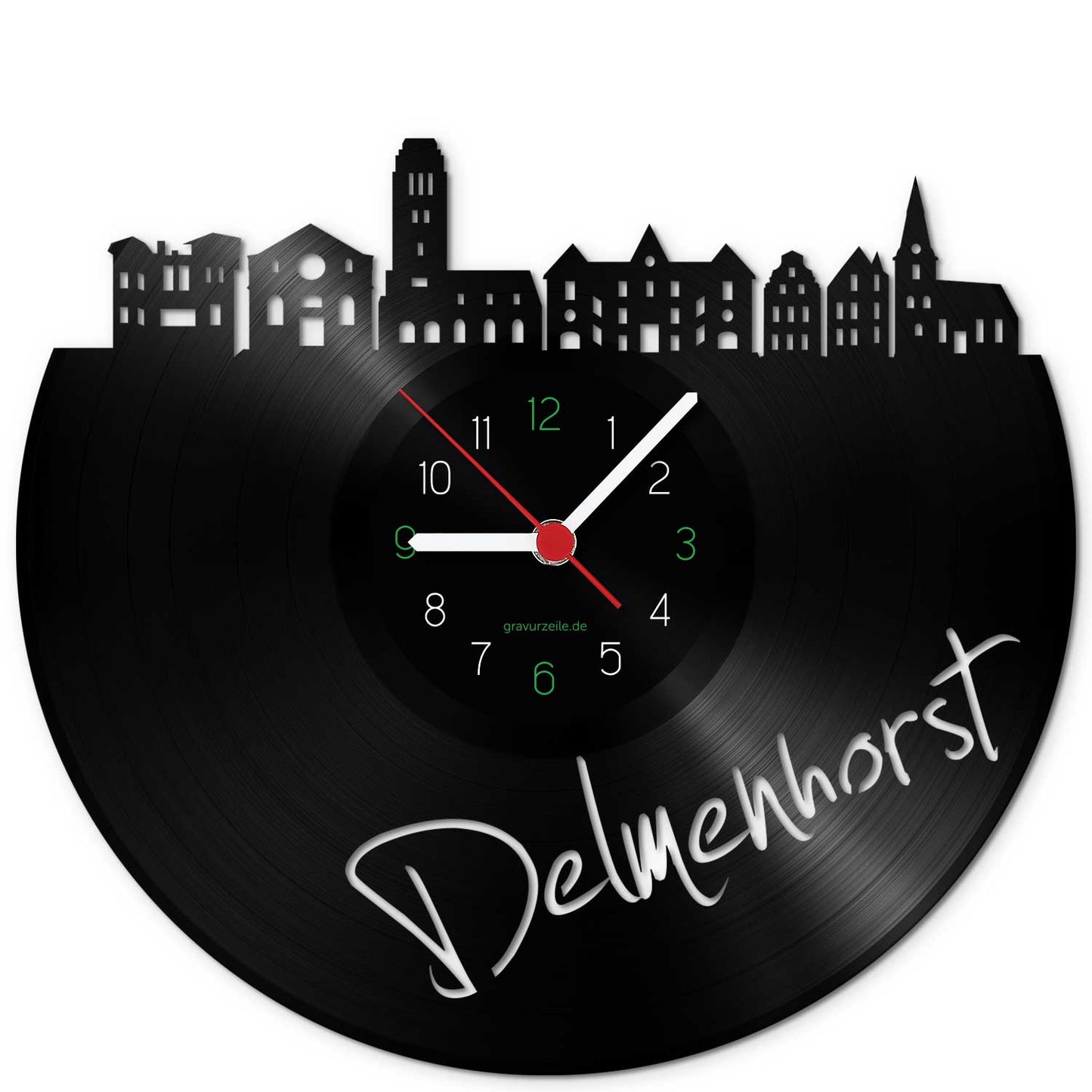 Wanduhr aus Vinyl Skyline Delmenhorst