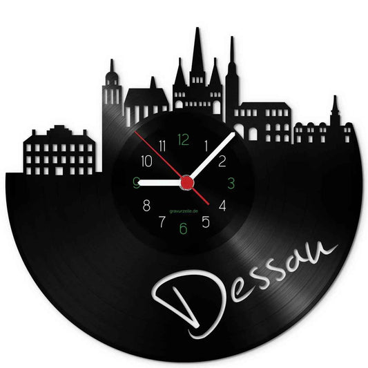 Wanduhr aus Vinyl Skyline Dessau