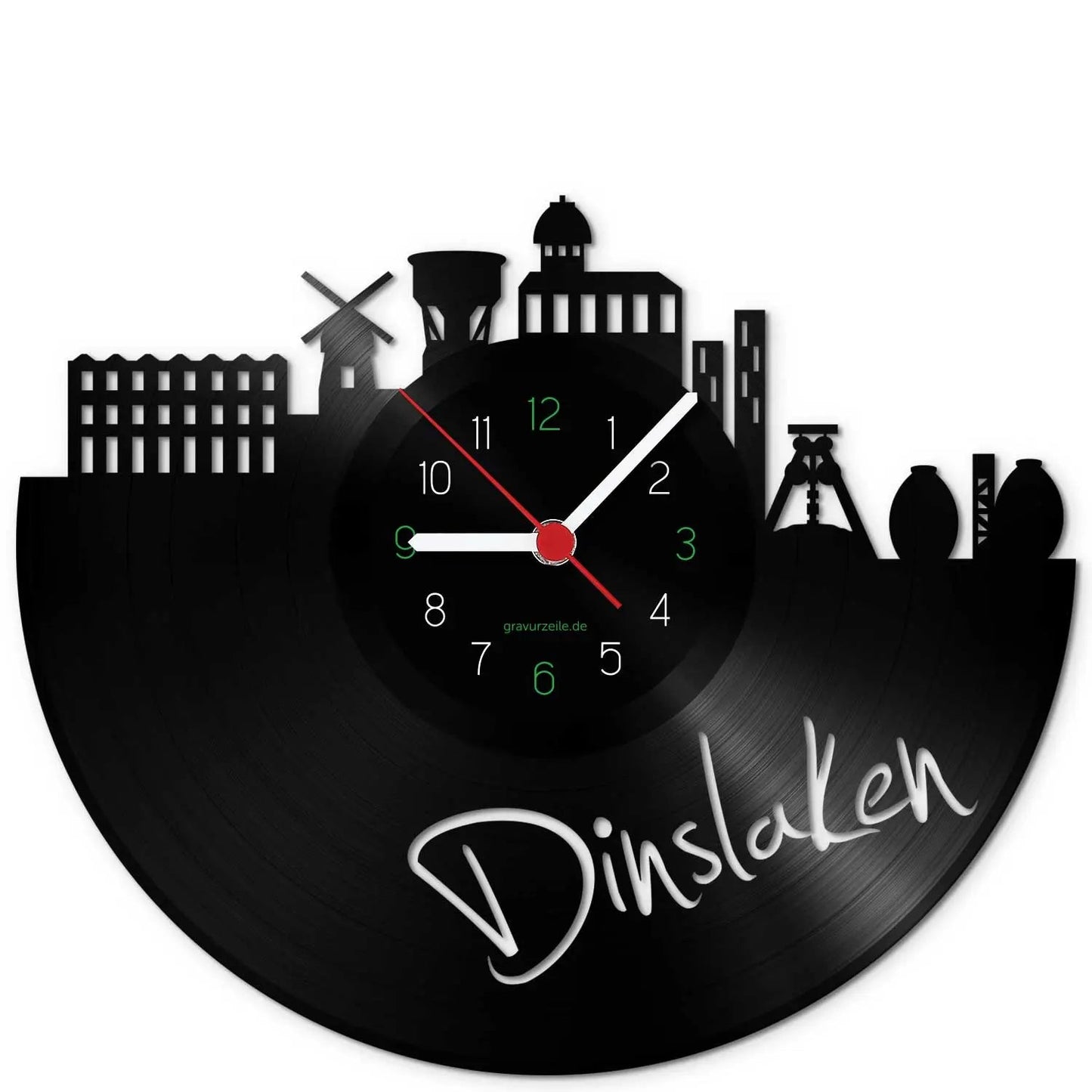 Wanduhr aus Vinyl Skyline Dinslaken