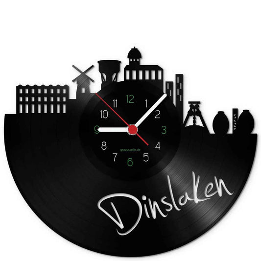 Wanduhr aus Vinyl Skyline Dinslaken