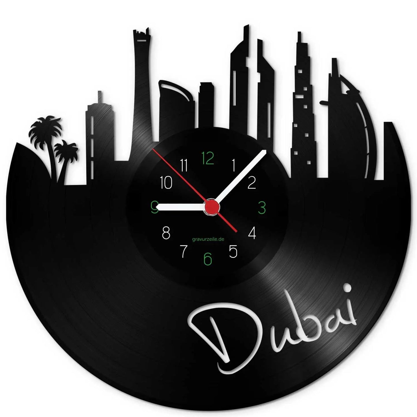 Wanduhr aus Vinyl Skyline Dubai