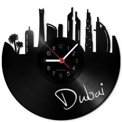 Wanduhr aus Vinyl Skyline Dubai