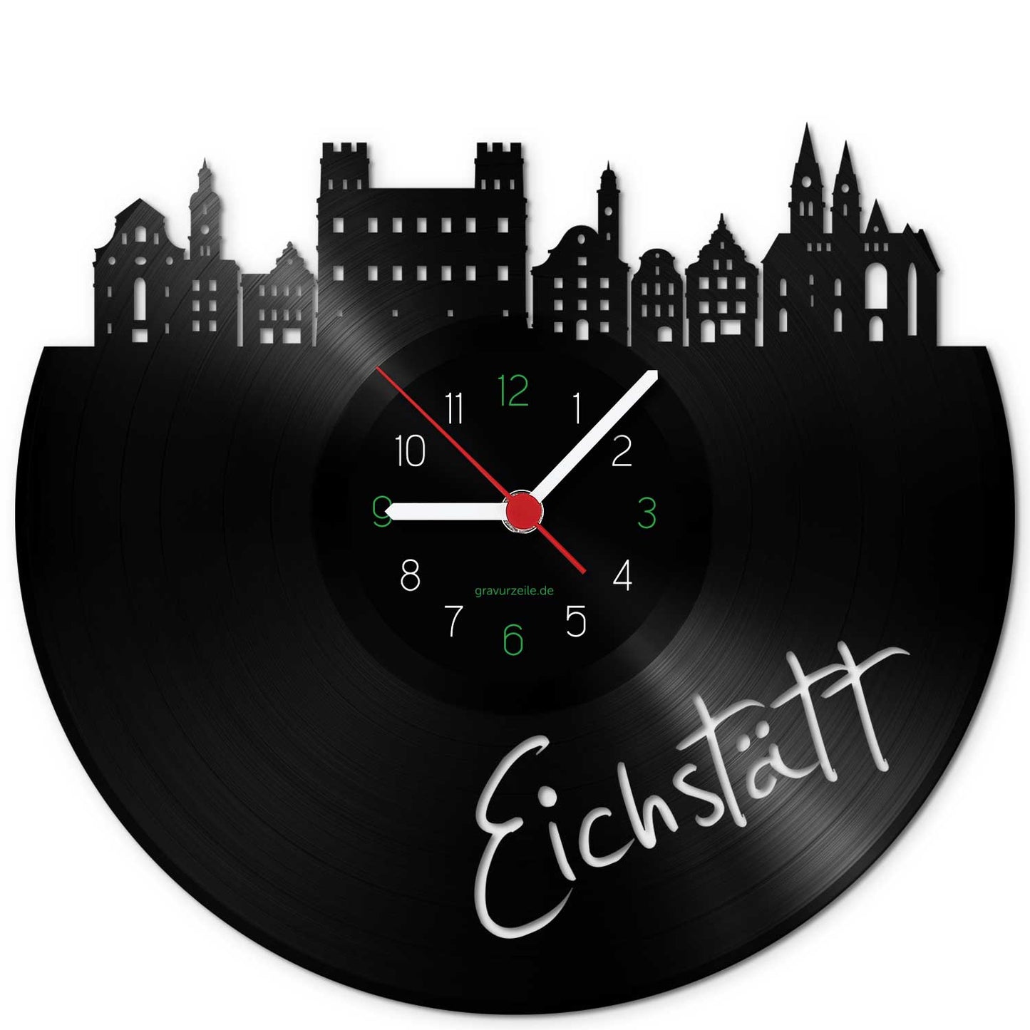 Wanduhr aus Vinyl Skyline Eichstätt