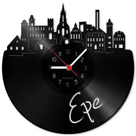 Wanduhr aus Vinyl Skyline Epe