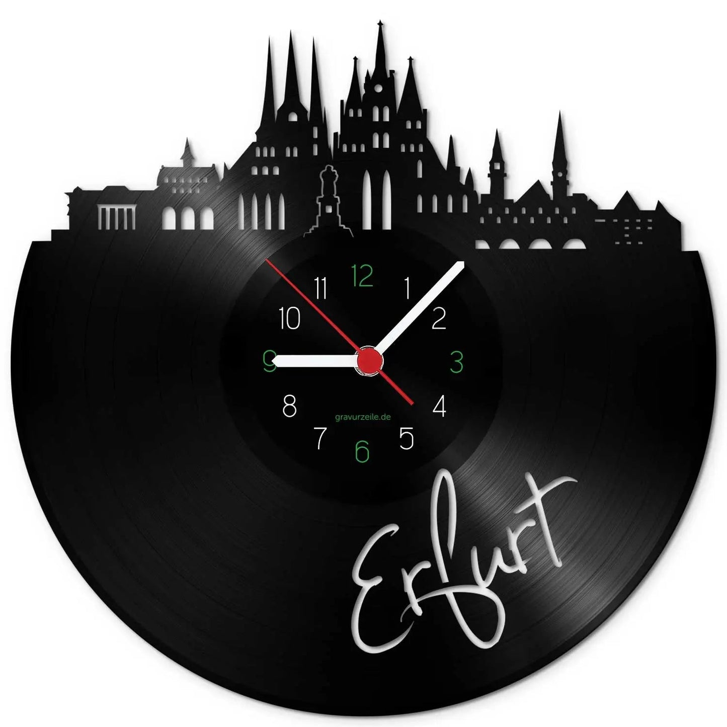Wanduhr aus Vinyl Skyline Erfurt
