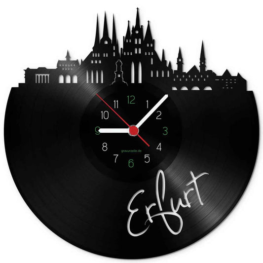 Wanduhr aus Vinyl Skyline Erfurt