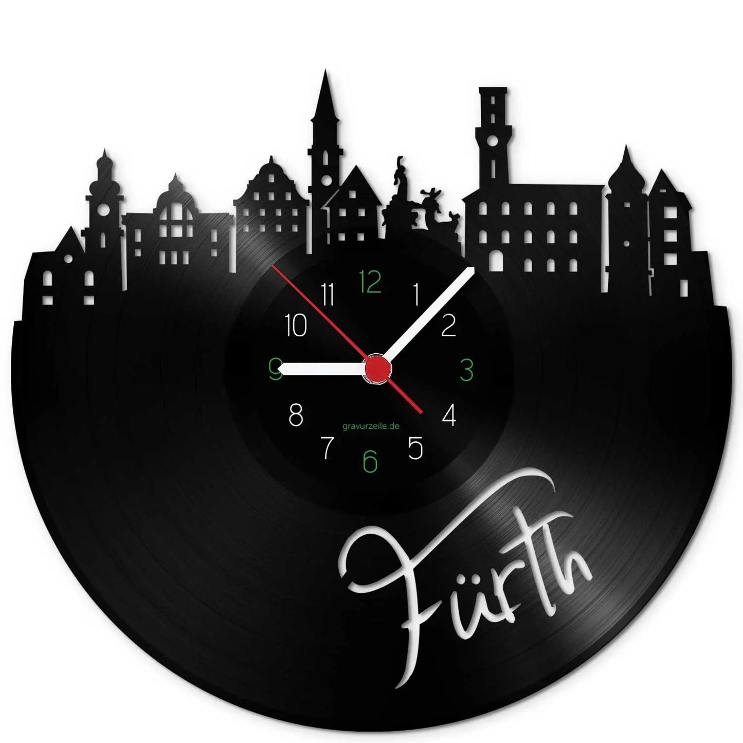 Wanduhr aus Vinyl Skyline Fürth
