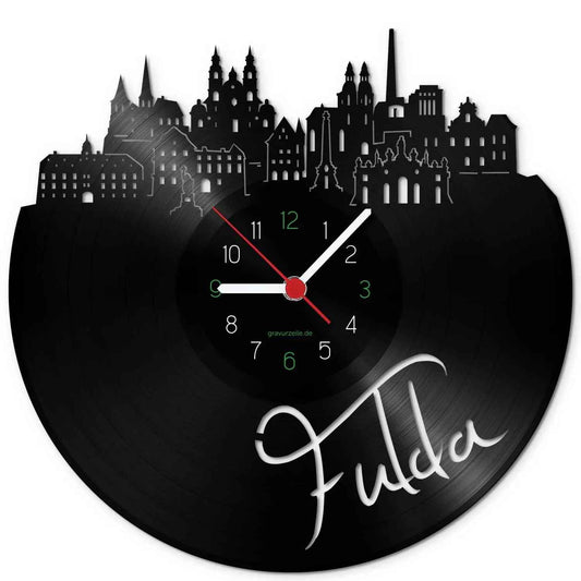 Wanduhr aus Vinyl Skyline Fulda