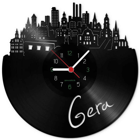 Wanduhr aus Vinyl Skyline Gera
