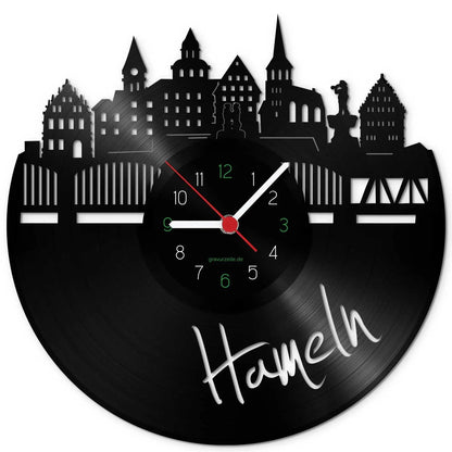 Wanduhr aus Vinyl Skyline Hameln