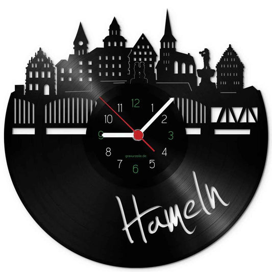 Wanduhr aus Vinyl Skyline Hameln