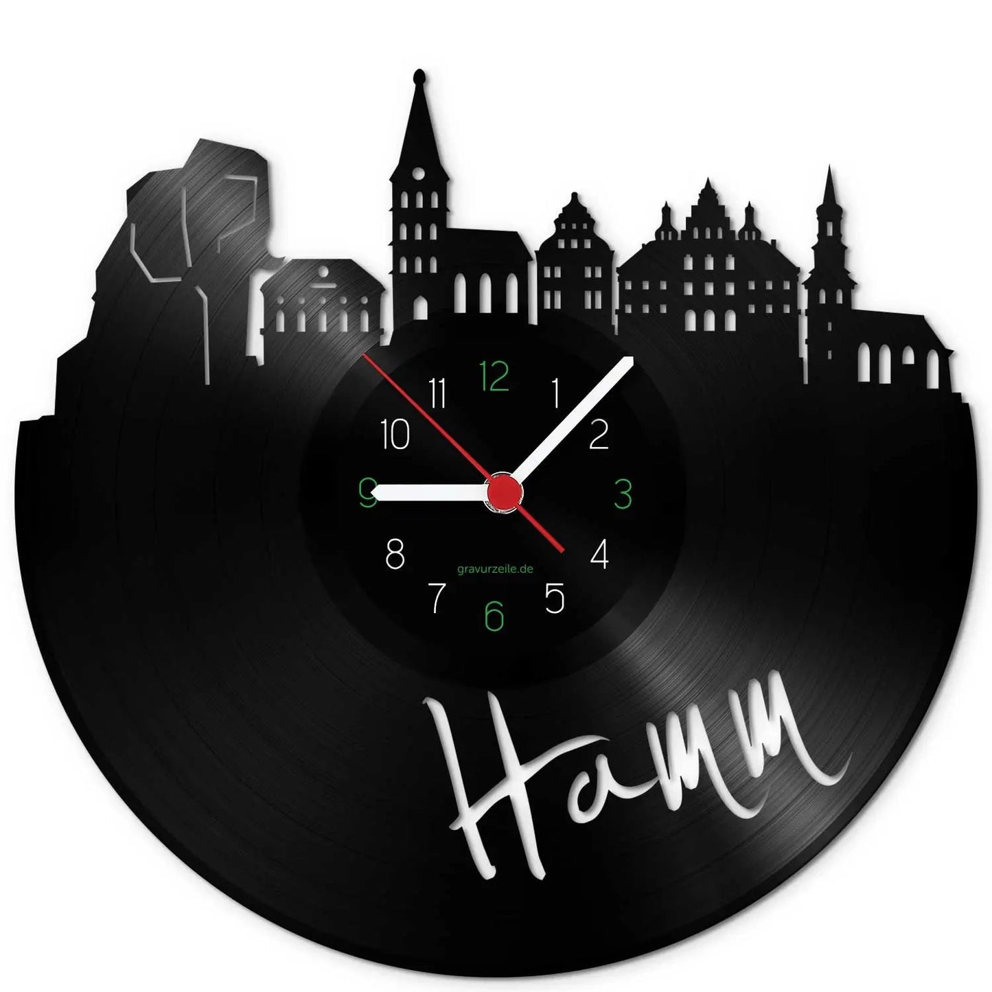 Wanduhr aus Vinyl Skyline Hamm