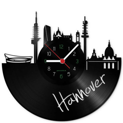 Wanduhr aus Vinyl Skyline Hannover