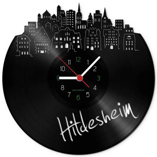 Wanduhr aus Vinyl Skyline Hildesheim