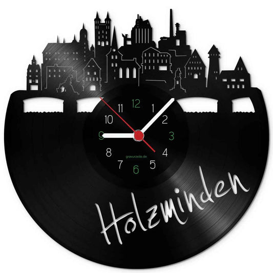 Wanduhr aus Vinyl Skyline Holzminden