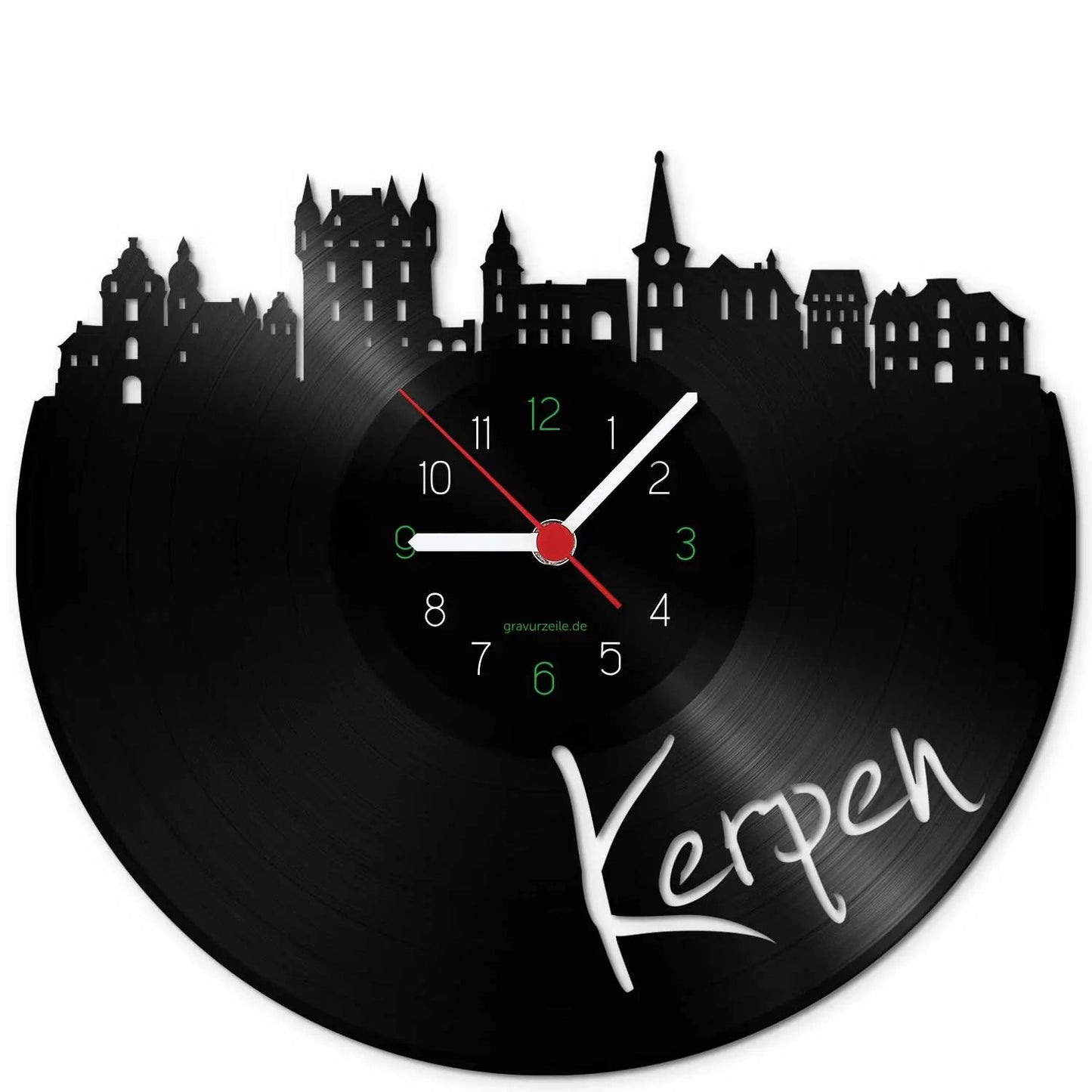 Wanduhr aus Vinyl Skyline Kerpen