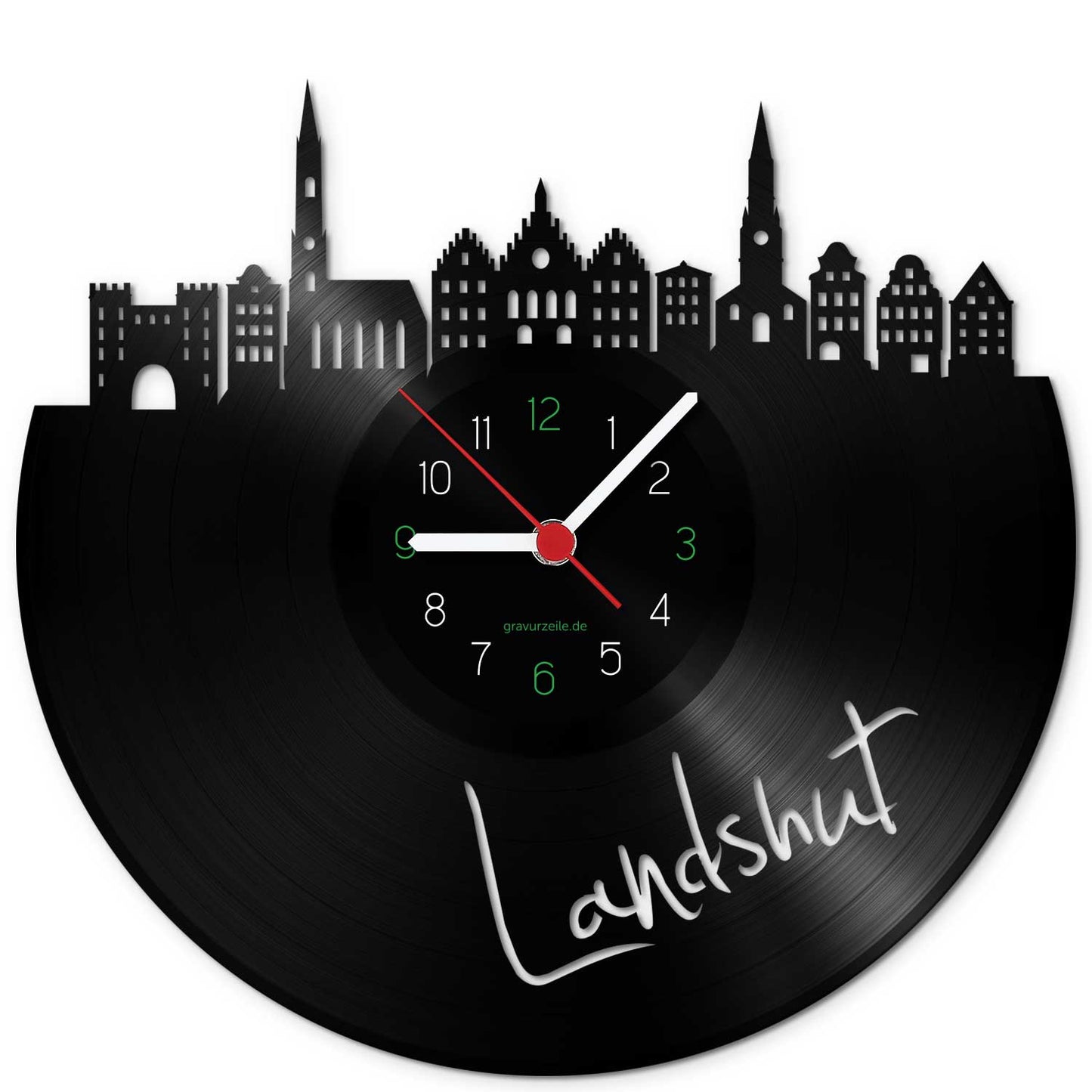 Wanduhr aus Vinyl Skyline Landshut