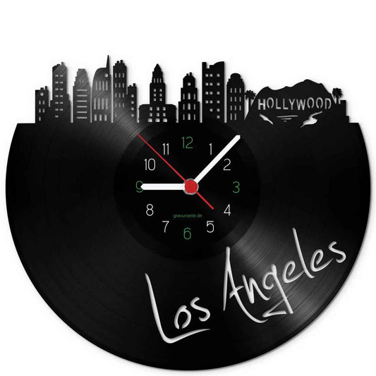Wanduhr aus Vinyl Skyline Los Angeles