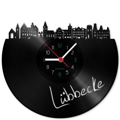 Wanduhr aus Vinyl Skyline Lübbecke