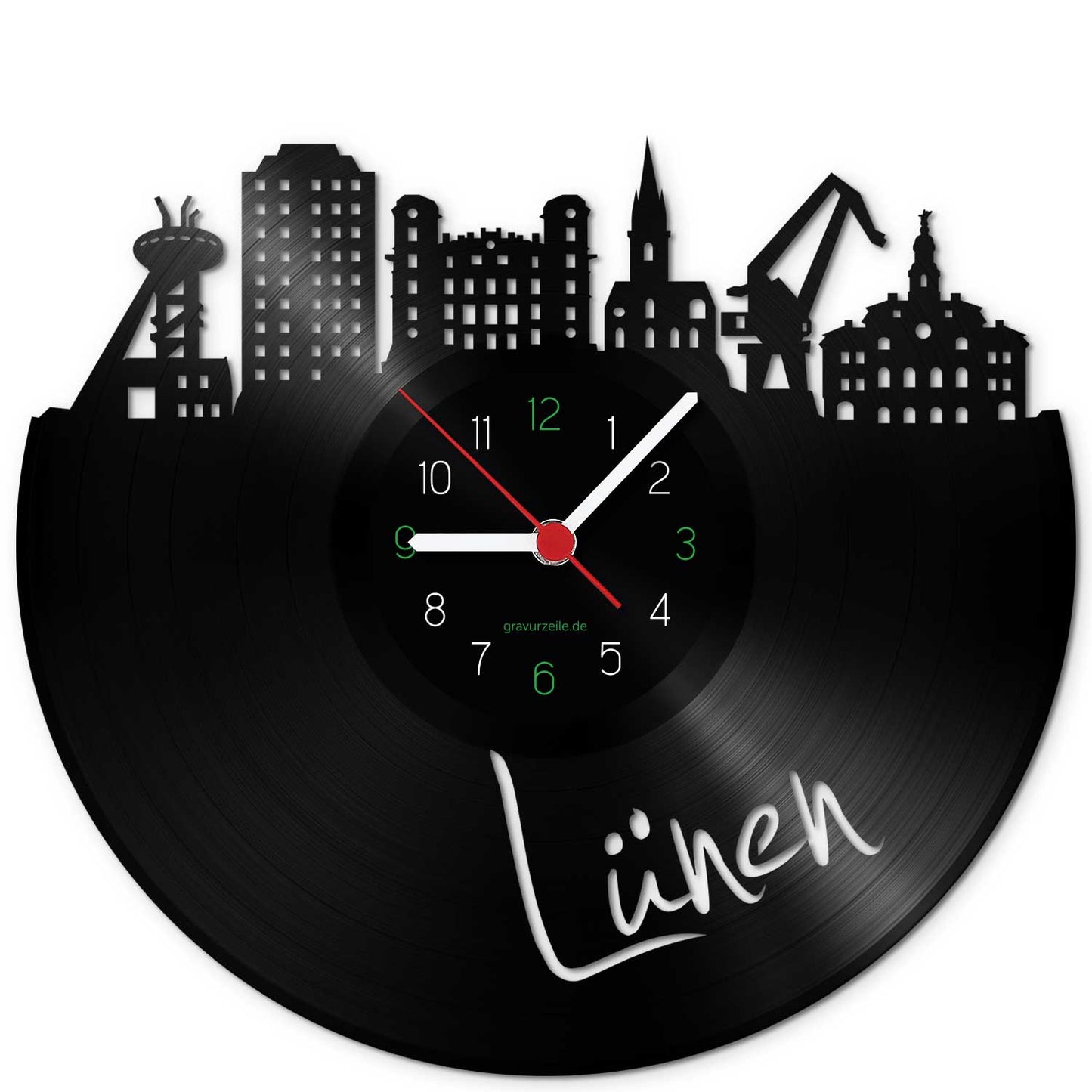 Wanduhr aus Vinyl Skyline Lünen