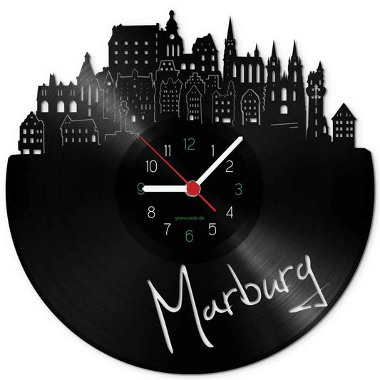 Wanduhr aus Vinyl Skyline Marburg