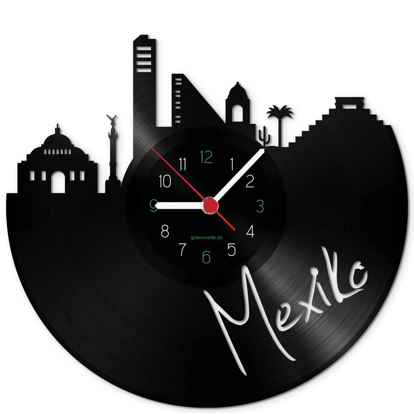 Wanduhr aus Vinyl Skyline Mexiko