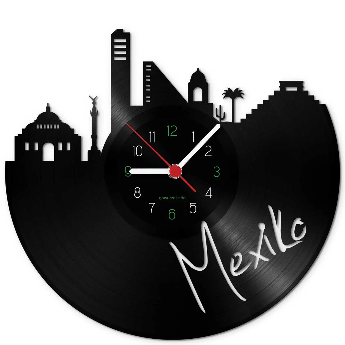 Wanduhr aus Vinyl Skyline Mexiko