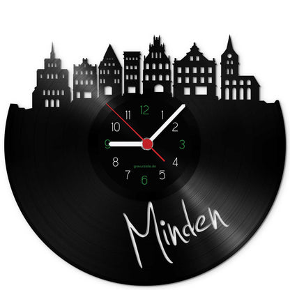 Wanduhr aus Vinyl Skyline Minden