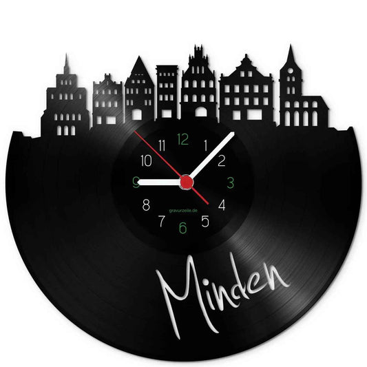 Wanduhr aus Vinyl Skyline Moers