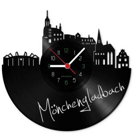 Wanduhr aus Vinyl Skyline Mönchengladbach