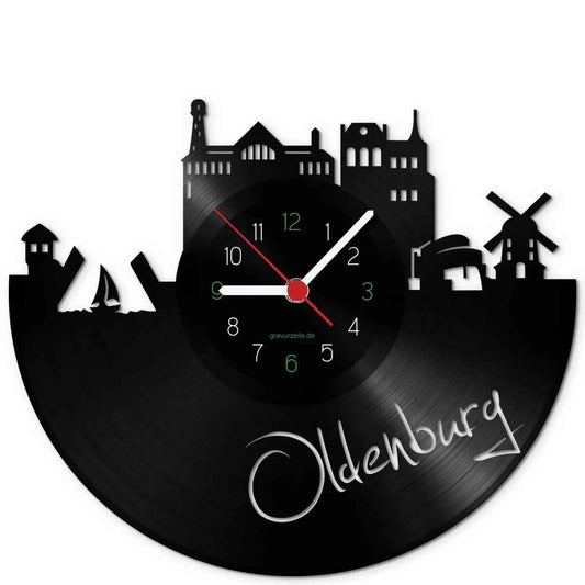Wanduhr aus Vinyl Skyline Oldenburg