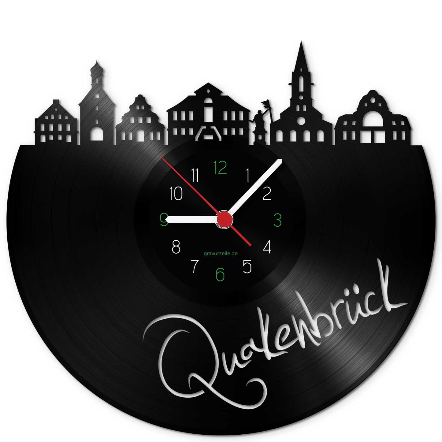 Wanduhr aus Vinyl Skyline Quakenbrück