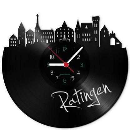 Wanduhr aus Vinyl Skyline Ratingen