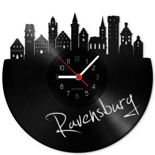 Wanduhr aus Vinyl Skyline Ravensburg